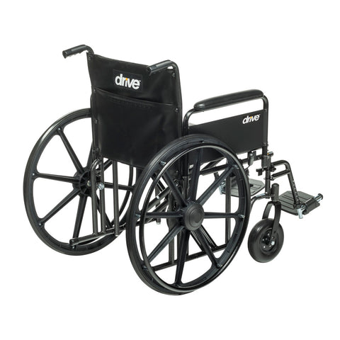 Drive Medical Bariatric Sentra EC Heavy-Duty Wheelchair, Detachable Full Arms, Swing away Footrests
