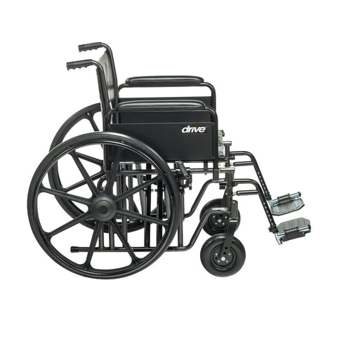 Drive Medical Bariatric Sentra EC Heavy-Duty Wheelchair, Detachable Full Arms, Swing away Footrests