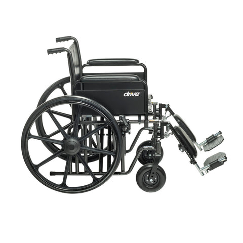 Drive Medical Bariatric Sentra EC Heavy-Duty Wheelchair, Detachable Full Arms, Elevating Leg Rests