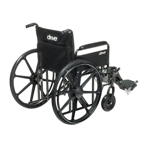 Drive Medical Bariatric Sentra EC Heavy-Duty Wheelchair, Detachable Full Arms, Elevating Leg Rests