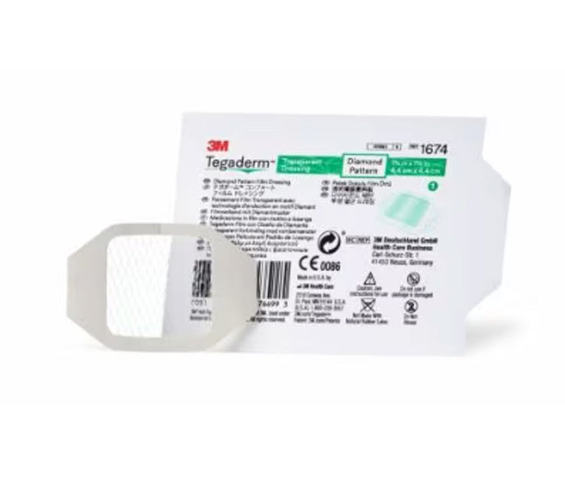 Transparent Film Dressing 3M™ Tegaderm™ 4 X 4-1/2 Inch Frame Style Delivery Diamond Sterile #1679