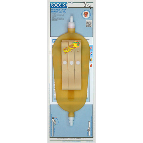 Urocare Urinary Leg Bag Urocare® Short-Wide Anti-Reflux Valve NonSterile 769 mL Latex #8526