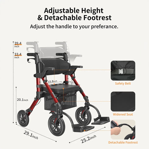 All Terrain 2 in 1 Walker Wheelchair Combo #Z51