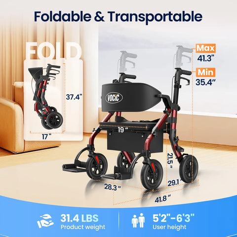 BARIATRIC 2 IN 1 ROLLATOR #Z59
