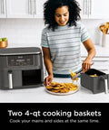 Ninja Foodi 6-In-1, 8 Quart 2-Basket Air Fryer with Dualzone Technology