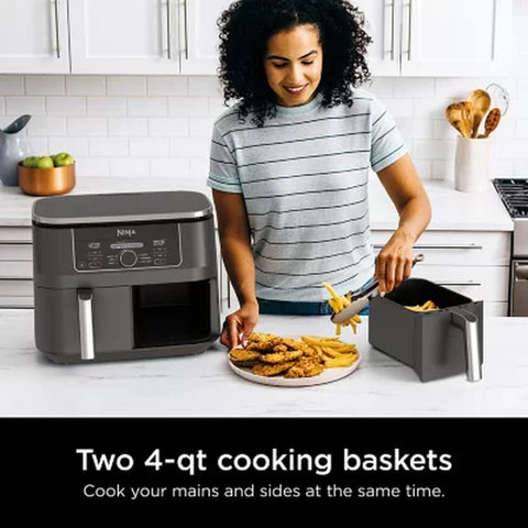 Ninja Foodi 6-In-1, 8 Quart 2-Basket Air Fryer with Dualzone Technology