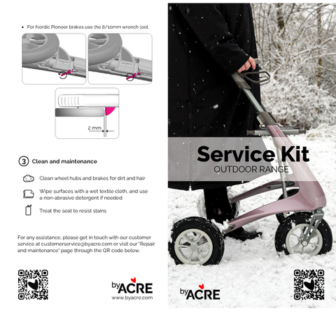 byACRE Service Kit for Carbon Fiber Rollators