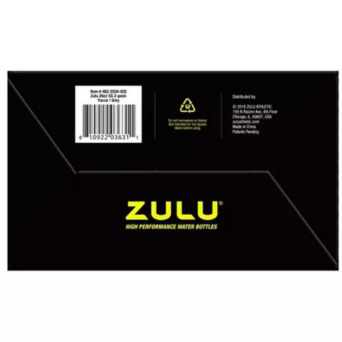 ZULU 26 Oz. Stainless Insulated Water Bottle, 2 Pack, Choose Color
