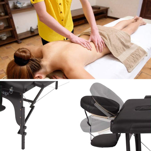 Two Fold Portable Massage Table with Bolster