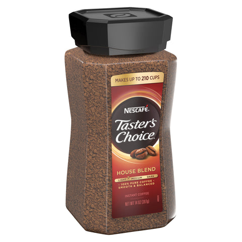 NESCAFE Taster'S Choice Instant Coffee, House Blend, Light-Medium Roast,14 Oz