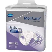 Incontinence Brief MoliCare® Premium Elastic 8D Adult X-Large Unisex Disposable Heavy Absorbency #165474