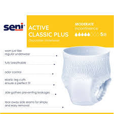 Absorbent Underwear Seni® Active Classic Plus Pull On with Tear Away Seams Adult Small Unisex Disposable Moderate Absorbency #S-SM22-AC2