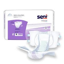 Incontinence Brief Seni® Super Adult Medium Unisex Disposable Heavy Absorbency #S-ME25-BS1