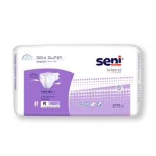 Incontinence Brief Seni® Super Adult Regular Unisex Disposable Heavy Absorbency #S-RE25-BS1