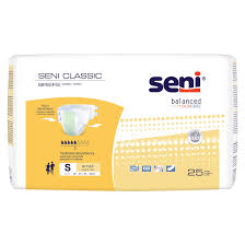 Incontinence Brief Seni® Classic Adult Small Unisex Disposable Moderate Absorbency #S-SM25-BC1