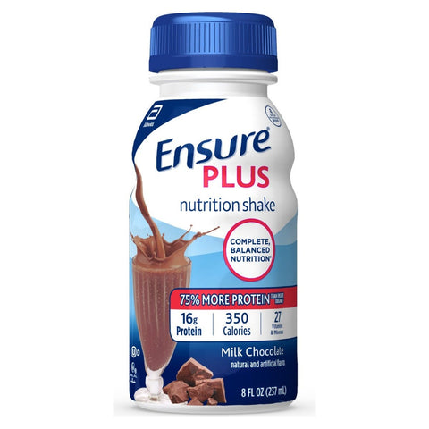 Oral Supplement Ensure® Plus Nutrition Shake Milk Chocolate Flavor Liquid 8 oz. Bottle #57266