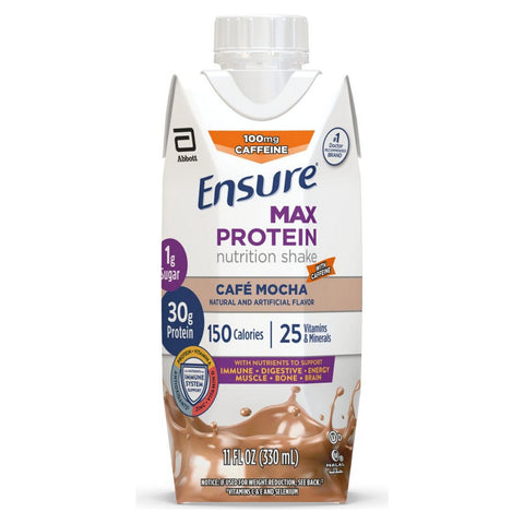 Oral Supplement Ensure® Max Protein Nutrition Shake Café Mocha Flavor Liquid 11 oz. Reclosable Carton #66893