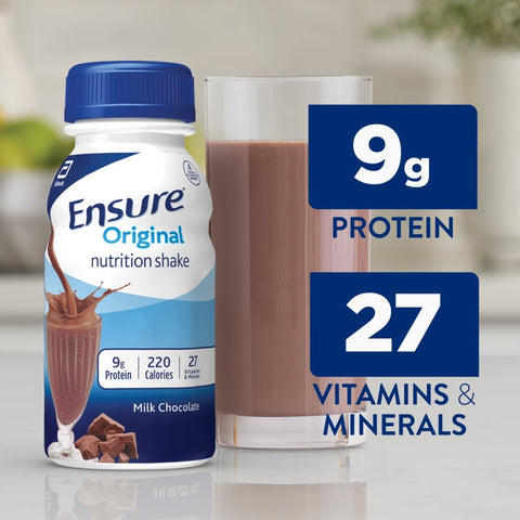 Oral Supplement Ensure® Original Shake Milk Chocolate Flavor Liquid 8 oz. Bottle #57231