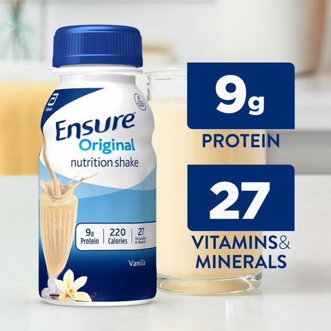 Oral Supplement Ensure® Original Shake Vanilla Flavor Liquid 8 oz. Bottle #57243