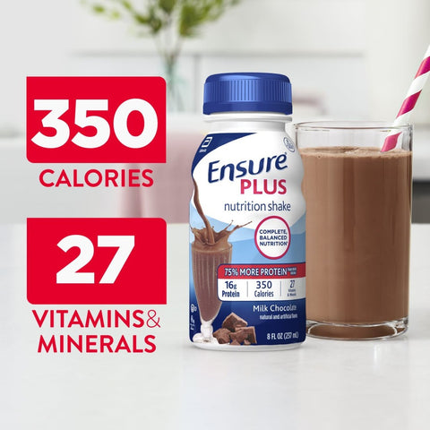 Oral Supplement Ensure® Plus Nutrition Shake Milk Chocolate Flavor Liquid 8 oz. Bottle #57266
