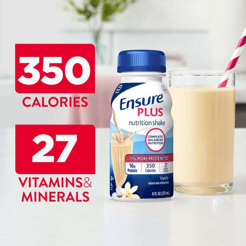 Oral Supplement Ensure® Plus Nutrition Shake Vanilla Flavor Liquid 8 oz. Bottle #57263