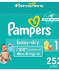 Pampers Baby Dry Diapers, Sizes 1-7