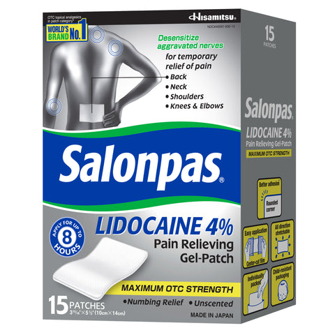 LIDOCAINE 4% Pain Relieving Gel-Patch, 15 Patches