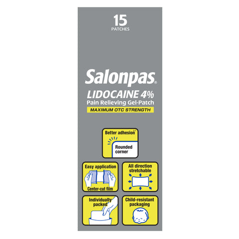 LIDOCAINE 4% Pain Relieving Gel-Patch, 15 Patches