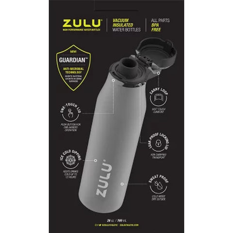 ZULU 26 Oz. Stainless Insulated Water Bottle, 2 Pack, Choose Color