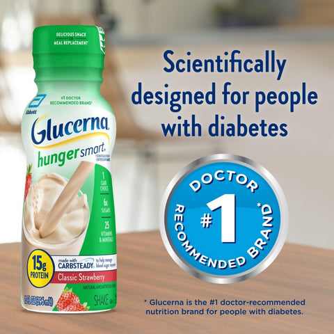 Oral Supplement Glucerna® Hunger Smart Shake Creamy Strawberry Flavor Liquid 10 oz. Bottle #68608