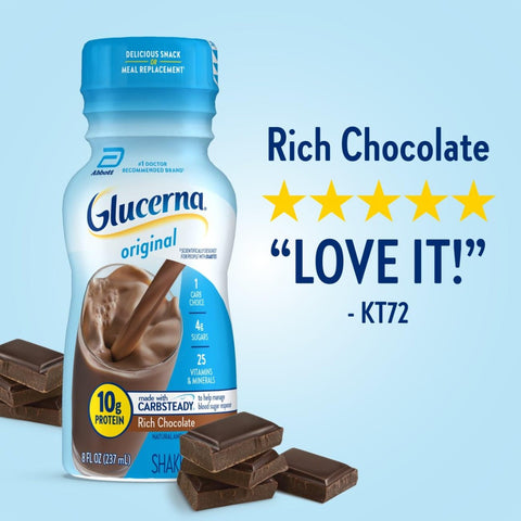 Oral Supplement Glucerna® Original Shake Rich Chocolate Flavor Liquid 8 oz. Bottle #57804