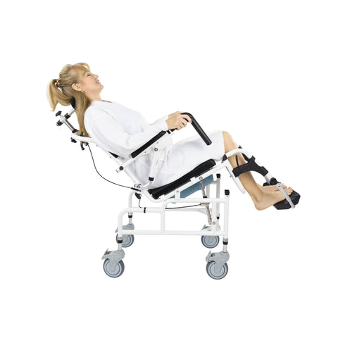 VIVE Reclining Shower Commode Transport Chair #MOB1082WHT