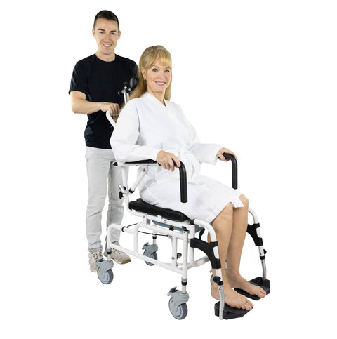 VIVE Reclining Shower Commode Transport Chair #MOB1082WHT