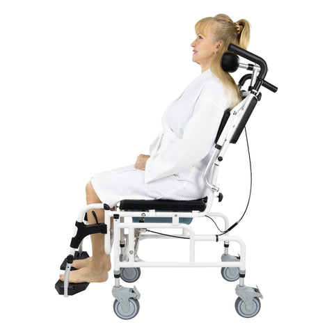 VIVE Reclining Shower Commode Transport Chair #MOB1082WHT