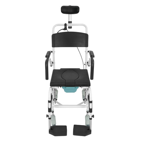 VIVE Reclining Shower Commode Transport Chair #MOB1082WHT