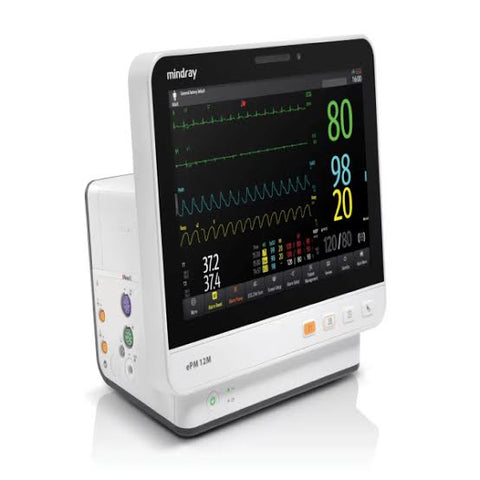 Patient Monitor Mindray ePM 15M Monitoring 3/5 lead ECG, Masimo SpO2, NIBP, Respiration, Temperature AC Power #121-002670-00, 1 EACH