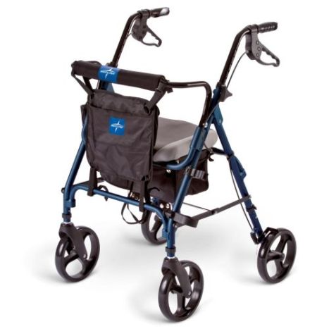 Medline Deluxe Comfort Rollator with 8" Wheels and 300 lb. Weight Capacity, Blue	, 1 EA #MDS86826SC