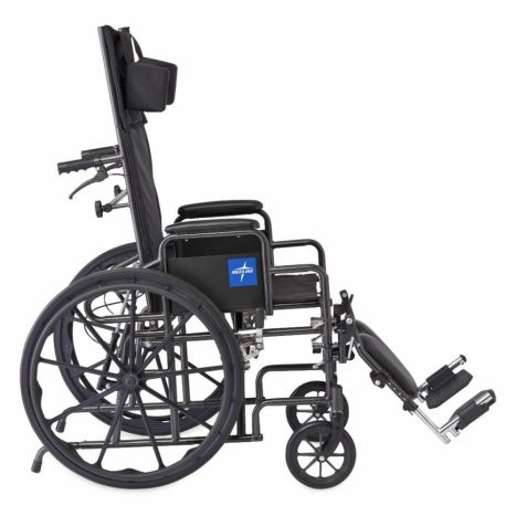 Medline Guardian Reclining Wheelchair with Desk-Length Arms, Nylon, 18" Wide #KR188N21E