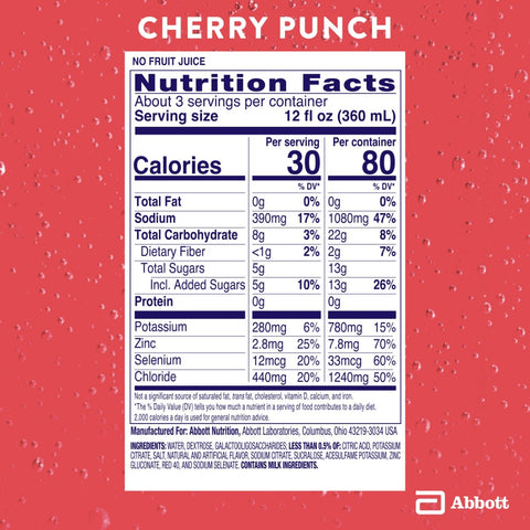Oral Electrolyte Solution Pedialyte® AdvancedCare™ Cherry Punch Flavor 33.8 oz. #63057