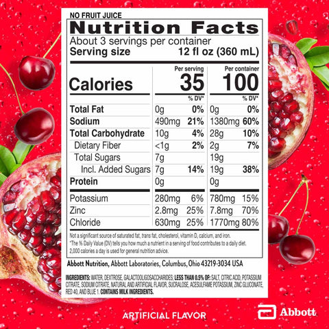 Oral Electrolyte Solution Pedialyte® AdvancedCare™ Chilled Cherry Pomegranate Flavor 33.8 oz. #66645