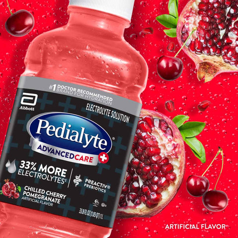 Oral Electrolyte Solution Pedialyte® AdvancedCare™ Chilled Cherry Pomegranate Flavor 33.8 oz. #66645