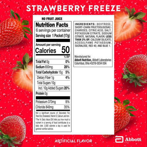 Oral Electrolyte Solution Pedialyte® AdvancedCare™ Plus Strawberry Freeze Flavor 0.6 oz. #66972