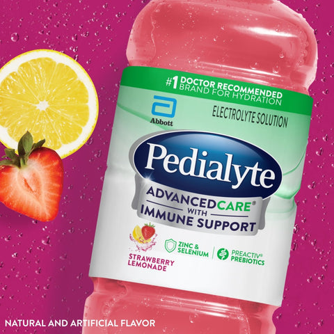 Oral Electrolyte Solution Pedialyte® AdvancedCare™ Strawberry Lemonade Flavor 33.8 oz. #64301