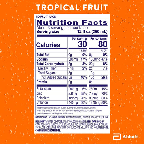 Oral Electrolyte Solution Pedialyte® AdvancedCare™ Tropical Fruit Flavor 33.8 oz. #64307