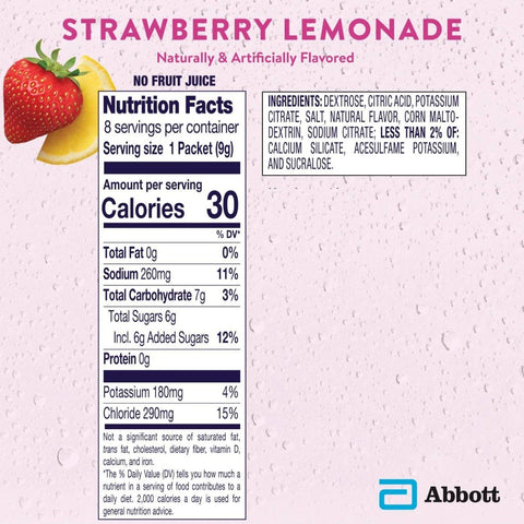 Oral Electrolyte Solution Pedialyte® Powder Packs Strawberry Lemonade Flavor 8.5 Gram #69127
