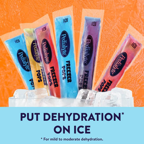 Oral Electrolyte Solution Pedialyte® Freezer Pops Grape / Blue Raspberry / Cherry / Orange Flavor 2.1 oz. #62605