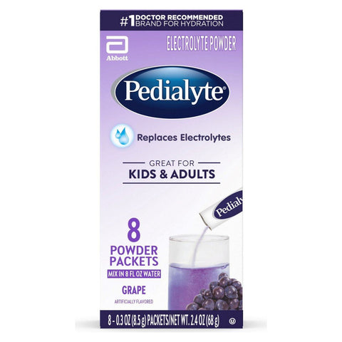 Oral Electrolyte Solution Pedialyte® Powder Packs Grape Flavor 8.5 Gram #69121