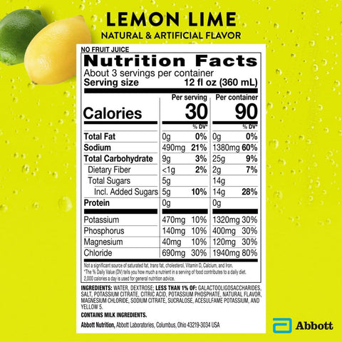 Oral Electrolyte Solution Pedialyte® Sport Lemon-Lime Flavor 33.8 oz. #67838