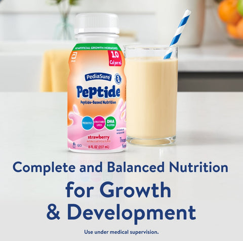 Pediatric Oral Supplement PediaSure® Peptide 1.0 Cal Strawberry Flavor 8 oz. Bottle Liquid Peptide Malabsorption / Maldigestion #67411
