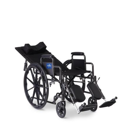 Medline Guardian Reclining Wheelchair with Desk-Length Arms, Nylon, 18" Wide #KR188N21E